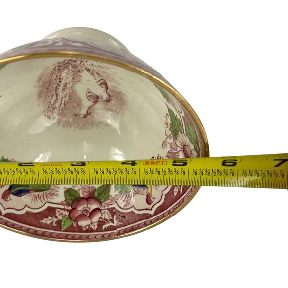 Antique PV France China Footed Pedestal Bowl With Bird & Floral Design Grannycor - Picture 5 of 10